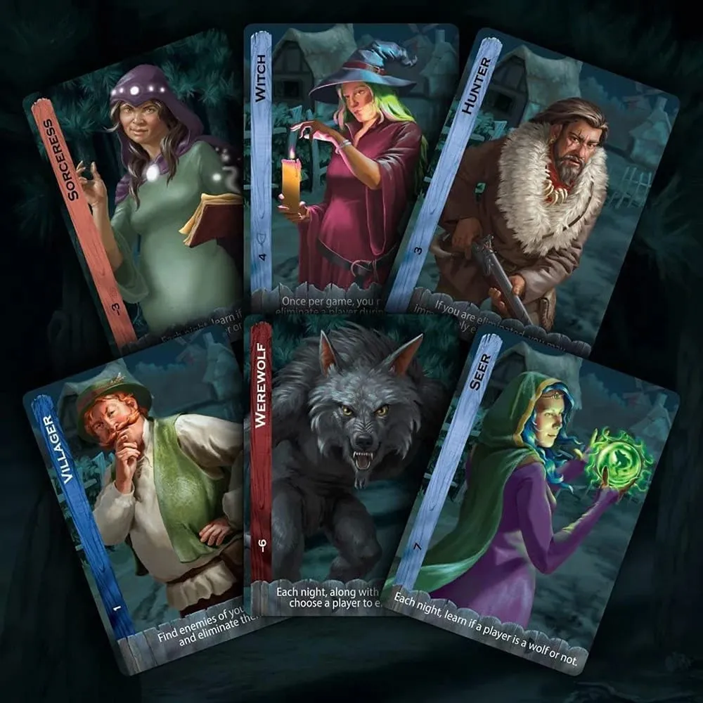 Ultimate Werewolf Revised Edition Card Game 14 Unique Roles On 34 Role Cards Διατηρεί τα παιχνίδια φρέσκα και συναρπαστικό παιχνίδι Werewolf Party — image 4
