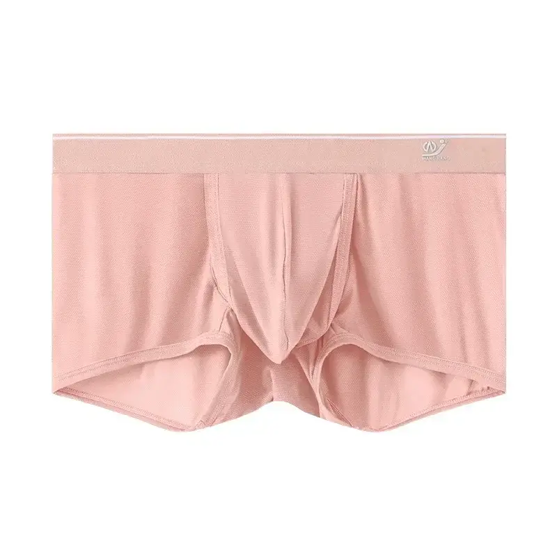 1pc/2pcs Panlalaking Ice Silk Boxer Briefs Sexy Elastic Low Waist Underwear Open Front Soft Pouch Shorts Trunks — image 11