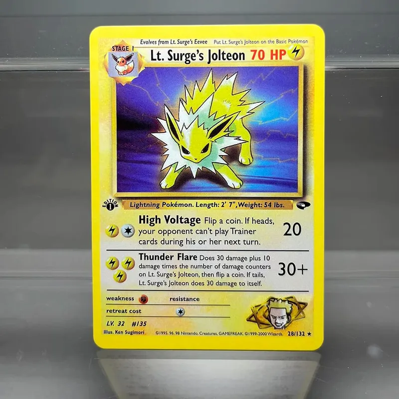 PKM Cards 1st Edition Gym Challenge 1996 Base Set Single Foil Cards Mewtwo Gengar Raichu Game Collection Cards PTCG Proxy Cards