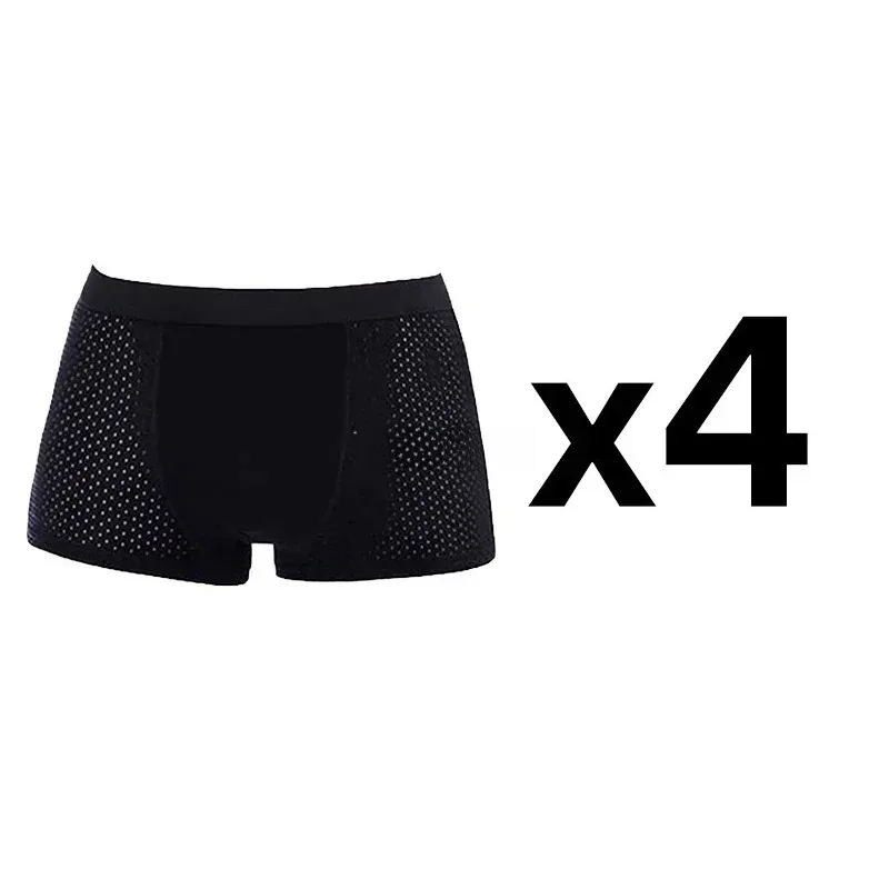 4Pcs Men's Boxer Briefs Ultra Soft Anti Odor Underwear Breathable Mesh with Ventilation Holes Stretch Comfort for Daily