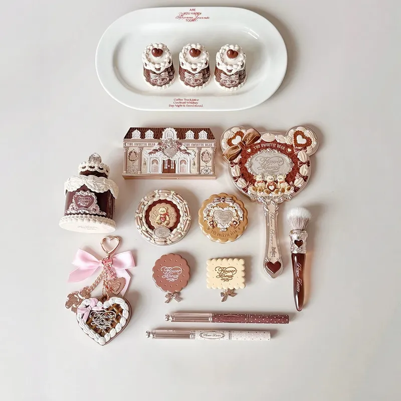 New Arrive Flower Knows The Sweetie Bear Collection Mini Setting Powder Cookie άρωμα και Dual Ended Brow Gel and Pencil — image 5