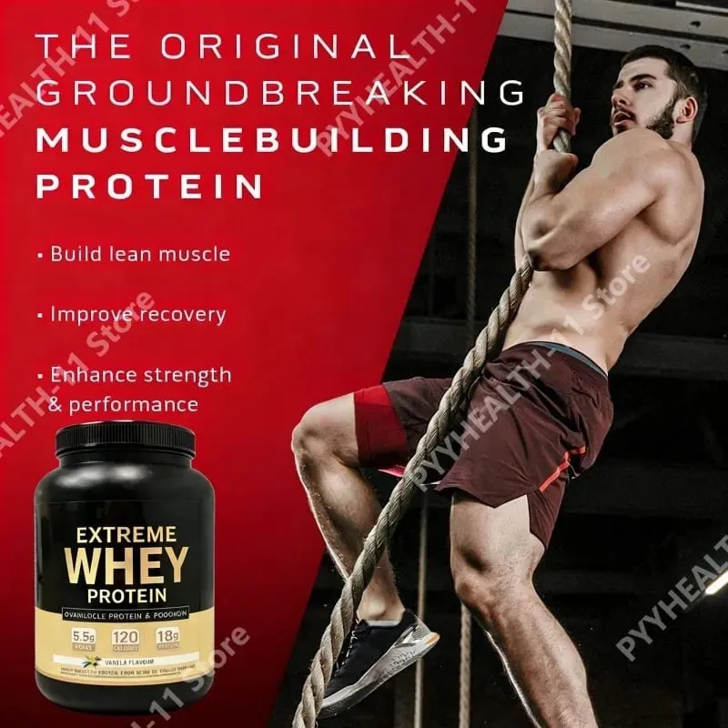 Whey Protein Powder White Mass Gainer Muscle Supplement Muscle Growth Sport Health Support for Gym Vanilla Flavor 1000g — image 5