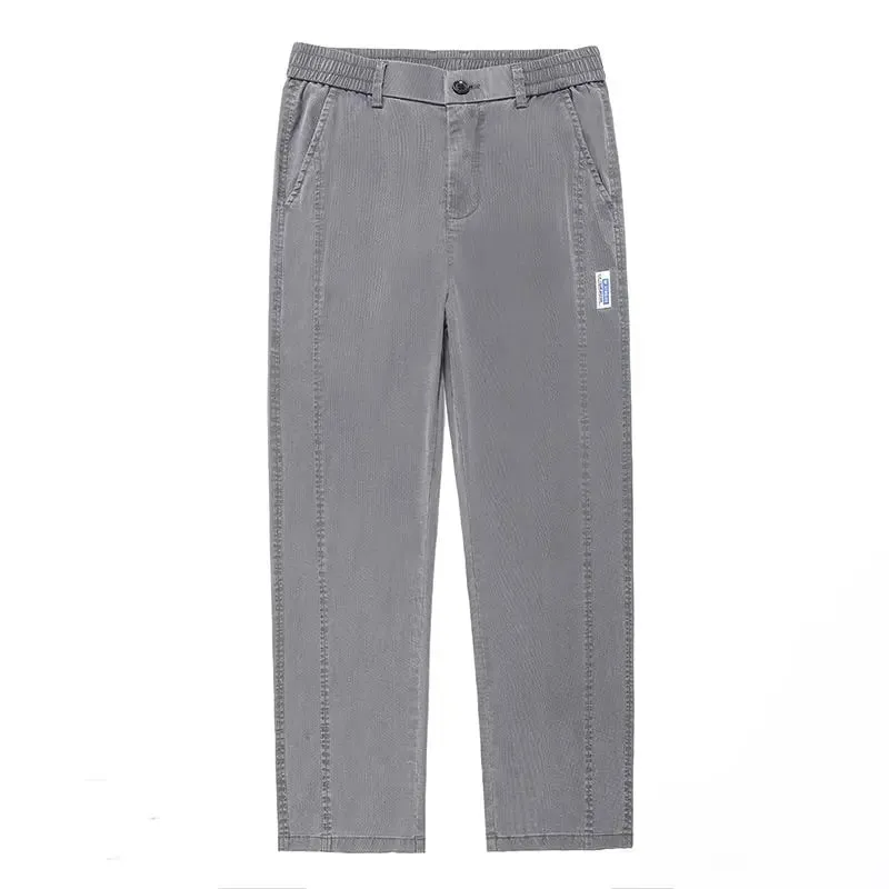 Men's Summer Thin Lyocell Jeans Ice Silk Drape Wide-Leg Pants Loose Straight-Leg Elastic Ultra-Thin Trousers Sizes M-5XL