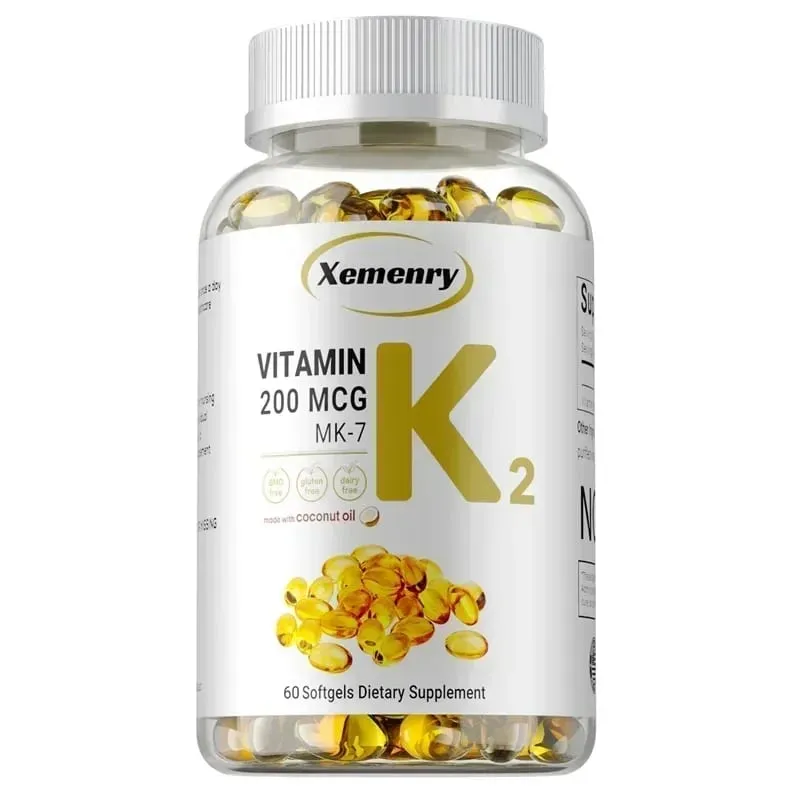 Vitamin K2 MK-7 Supplement - Supports Calcium Absorption Bones Joint Immunity and Heart Health Easy To Swallow