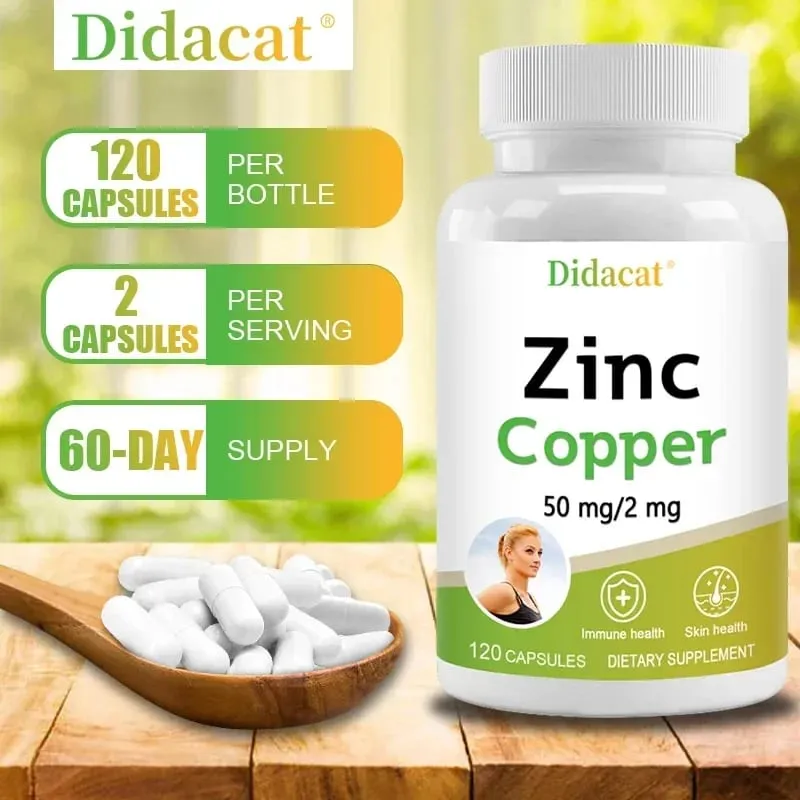 Zinc + Copper Capsules - Support Healthy Skin and Immune System Increase Vitality Skin Care