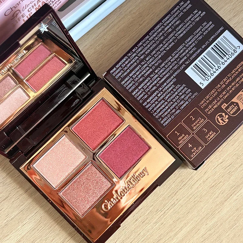 Charlotte Tilbury Four Color Palette Pillow Talk Eraggera Eyes Small Gold Tube Lipstick Easy To Apply Makeup Portable Cosmetics — image 11