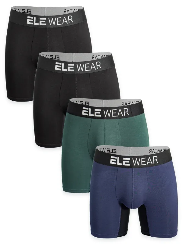4pcs Bamboo Men's Underwear Long Sports Underwear, Moisture-Wicking, Boxer Briefs For Men — image 2