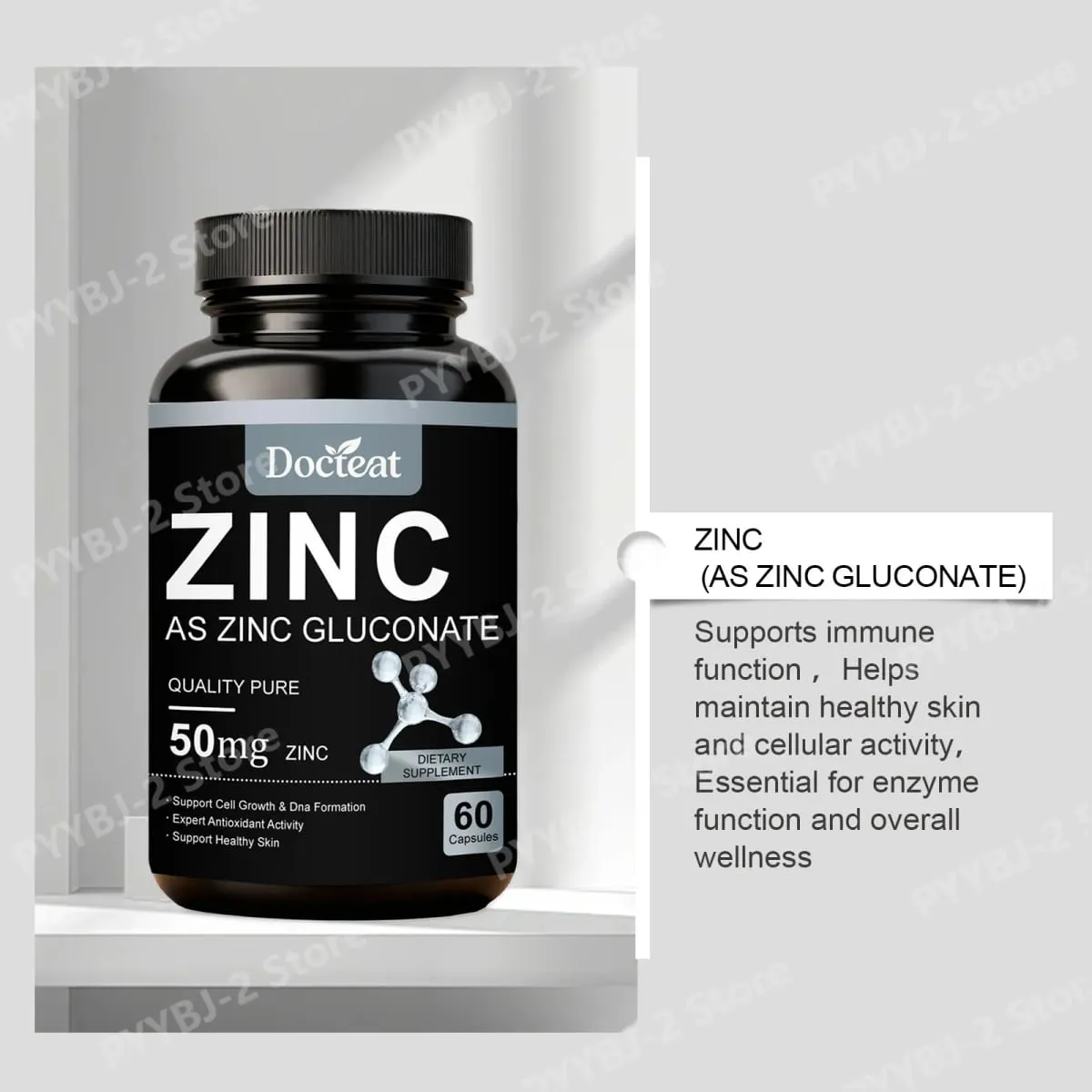 Cink-glükonát kapszula 60 darab 50 mg cink adagonként Immunrendszer támogatása Sejtegészségügyi Napi Cink Táplálkozás