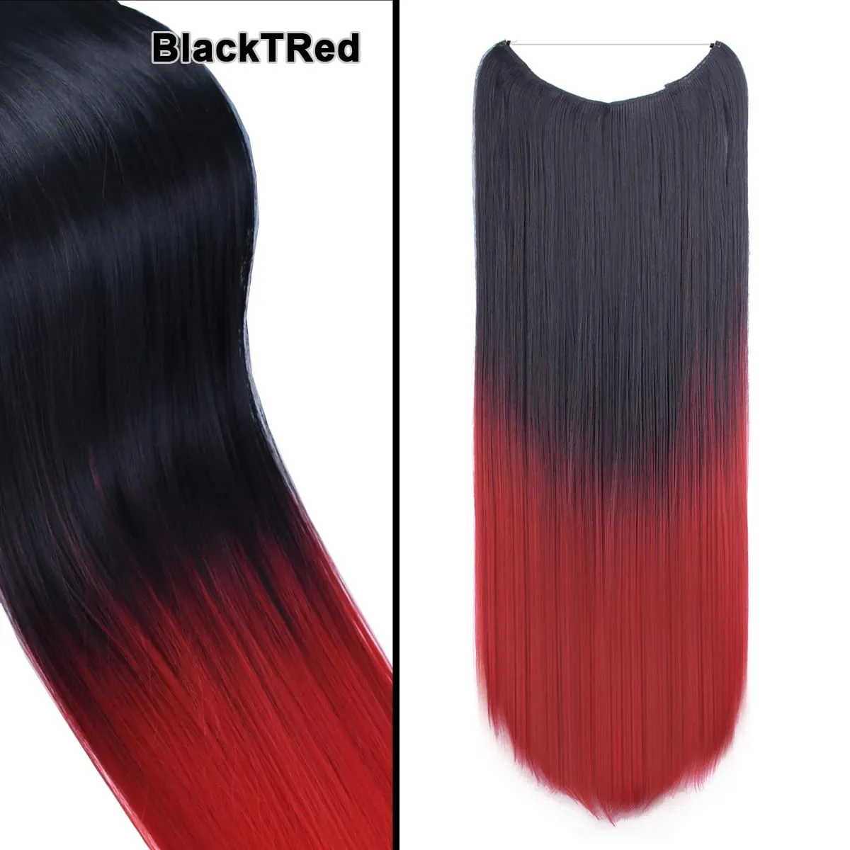 Jeedou κυματιστά μαλλιά Extension Elasticity Αόρατο σύρμα Fish Line One Piece No Clips Συνθετικά Hairpieces Ombre Χρώμα για γυναίκες — image 36