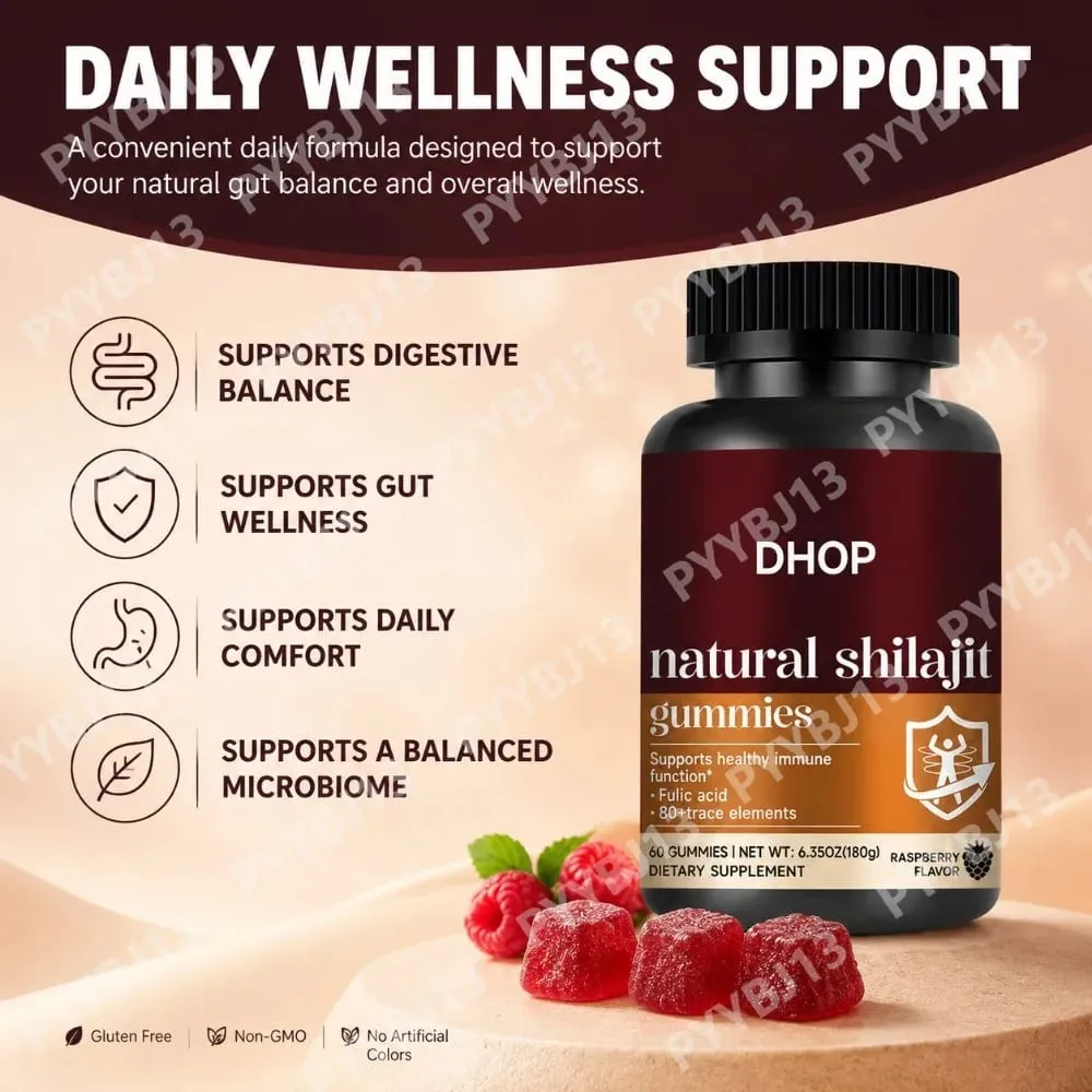 Shilajit Gummies 60 Gummies Συμπλήρωμα ορυκτών Himalayan με Fulvic Humic Acid Zinc Selenium Magnesium for Immunity Energy