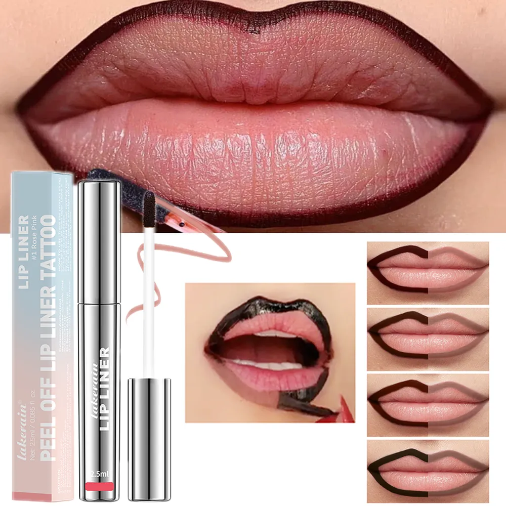 Waterproof Lip Liner Peel Off Tattoo Lipgloss Waterproof Long Lasting Matte Lip Tint Brown Contour Tear-off Lips Stain Cosmetic — image 1