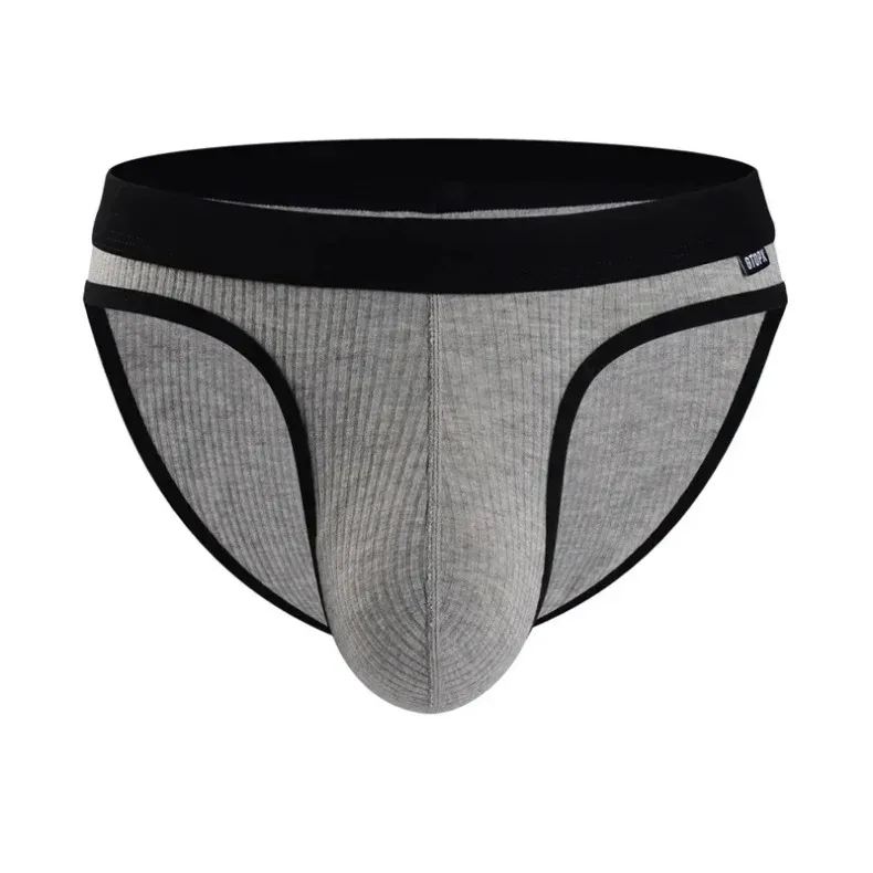 Men's Underwear U-Convex Pouch Briefs Breathable Soft Elastic Low Rise Panties For Men Daily Lingerie 2-Pack