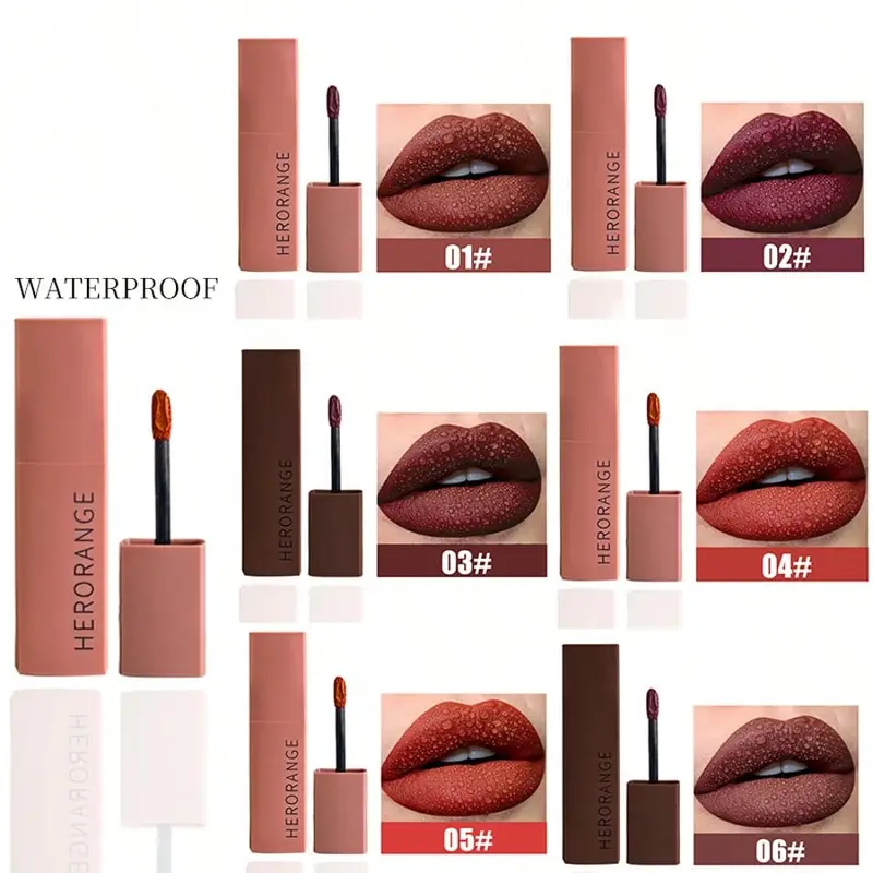 Herorange Velvet Matte Lip Mud - Long-Lasting Non-Fading Student-Friendly Matte Finish Lipstick