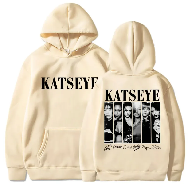 Hoodie Gambar Kpop Katseye Terbatas Vintage Pria Wanita Trendi Y2k Kaus Hoody Bulu Domba Pakaian Olahraga Ukuran Besar Hadiah Penggemar Jalanan