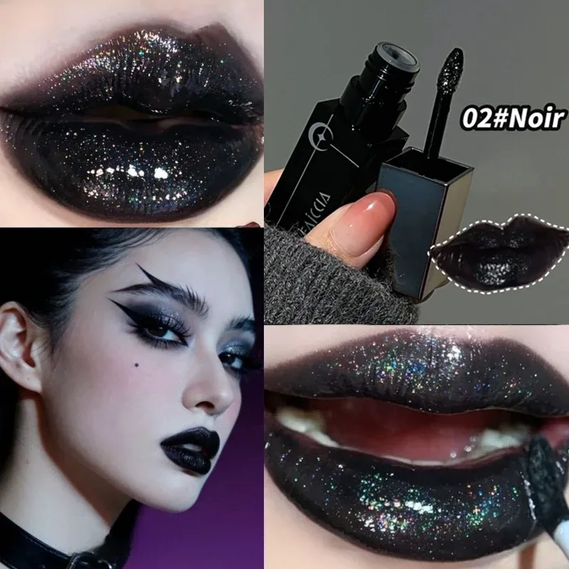 Shimmer Matte Black Red Rúzs Punk Gothic Lipgloss Halloween Makeup Mousse Lip Mud Rúzs Vízálló Tapadásmentes Cup Lip Tint — image 10