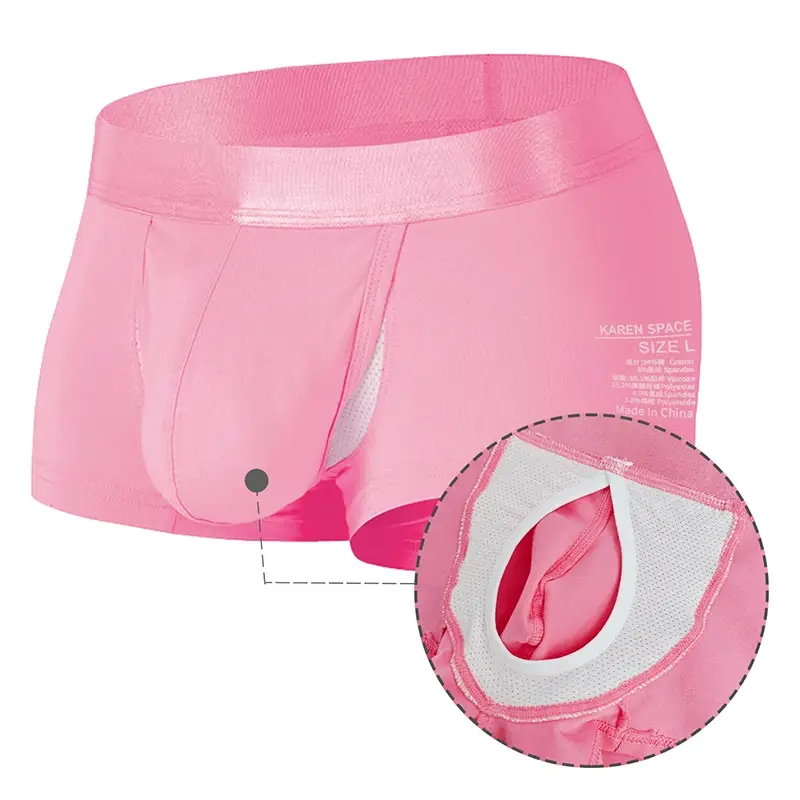 1Pcs Open Front Underwear Men Ice Silk Sexy Men's Boxer Shorts Panties Breathable Pouch Bulge Underpants Male — image 6