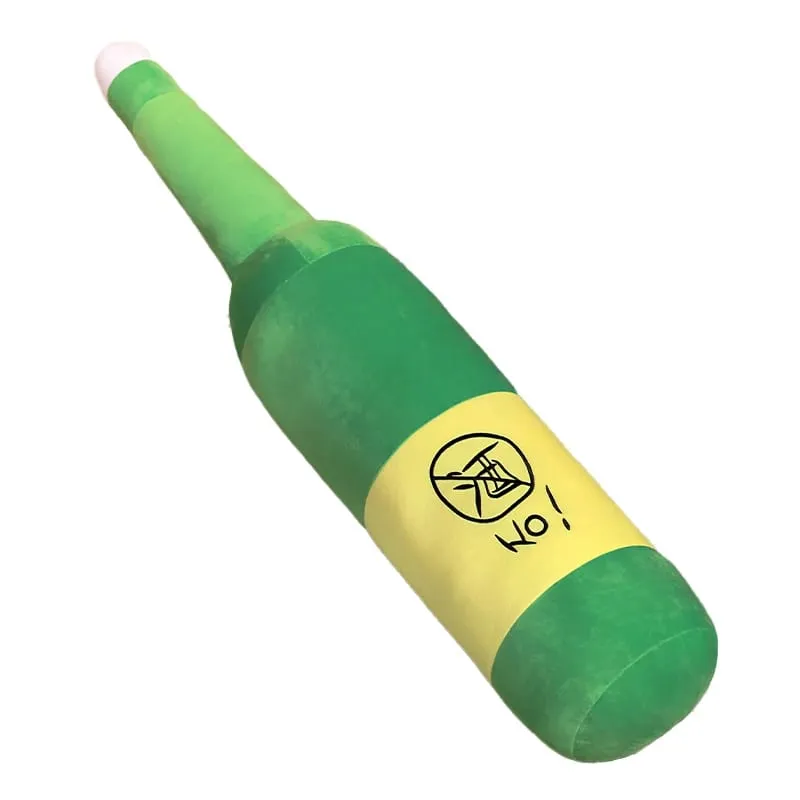 30/50cm Bawal Naninigarilyo Sigarilyong Berde na Bote ng Alak Stuffed Plush Toy Creative Nakakatawa Parang Tunay na Lalaki Plushie Prop Gift