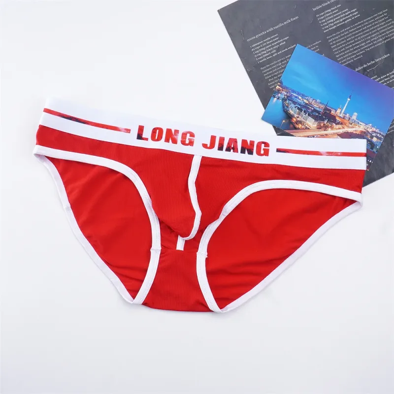 Sexy Men U Convex Underwear Slip Breathable Letters Waistband Ice Silk Briefs Plus Size Male Panties S-XL — image 23