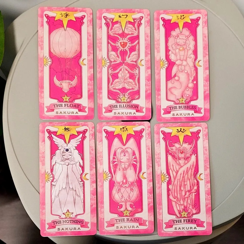 11x5,5 cm Cardcaptor Sakura Tarot Pakli - Komplett 56 kártyakészlet | Pink Sakura Edition rajongóknak és Cosplay-nek — image 5