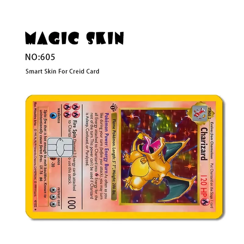 Anime Pokemon Pikachu Thẻ Tín Dụng Da 2.5D HD Dán Thẻ Decal Thẻ Mờ Phim Da Chip Nhỏ Chống Thấm Nước Miếng Dán Quà Tặng đồ Chơi