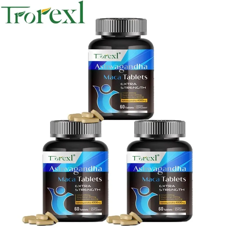 Ashwagandha & Maca Root Male Enhancing Supplement Max Strength Boost High Stamina Vitality for Men