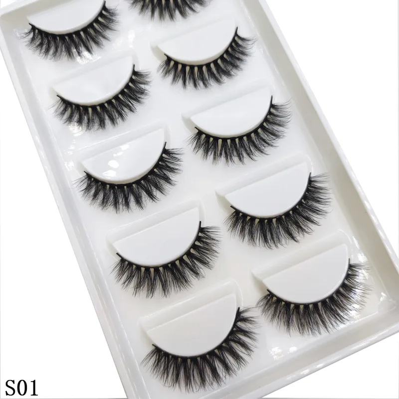 38 Style 5 Pairs Eyelash Natural 3D Mink Ψεύτικες βλεφαρίδες Μακιγιάζ Fake Eye Lashes Faux Cils Make Up Εργαλεία ομορφιάς Χονδρική