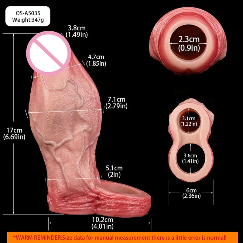 Wireless Control Realistic Hollow Dildo Soft Silicone Penis Sleeve Condom Male Dick Enhancer Delay Ejaculation Sex Toys