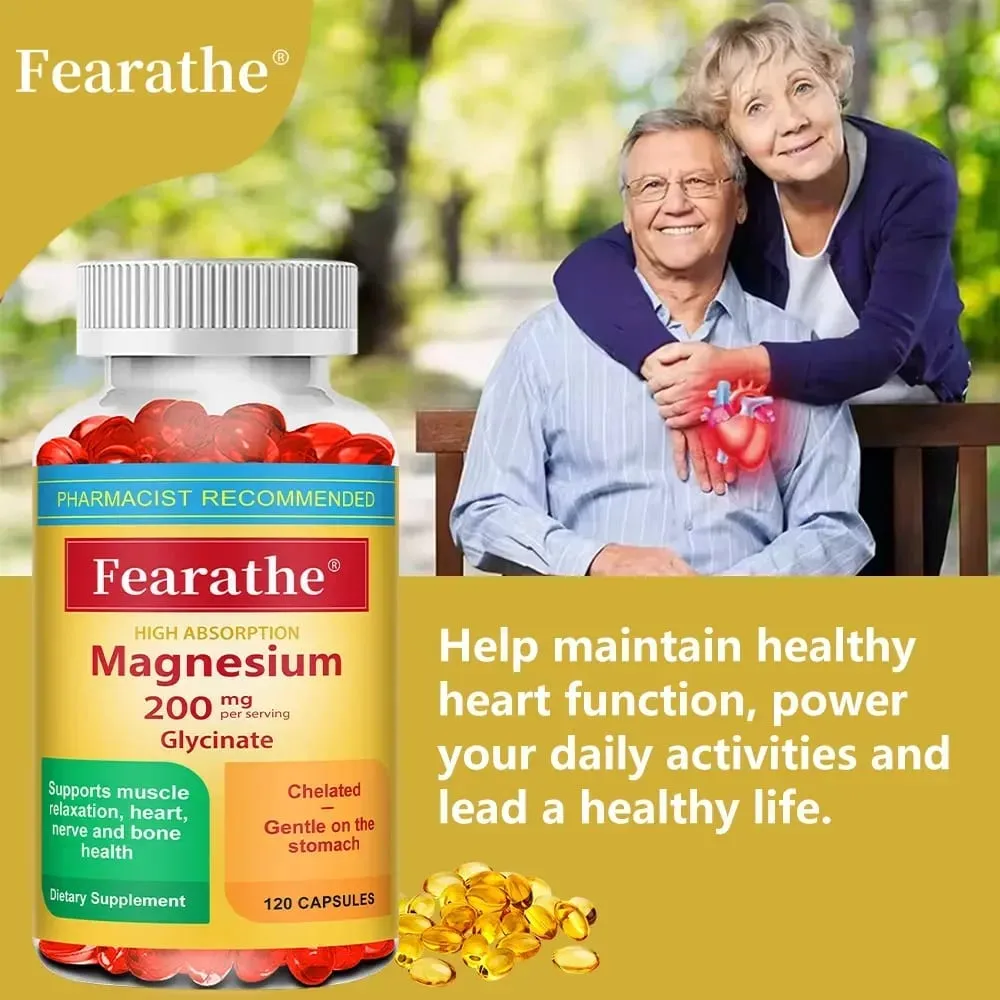 200 Mg Magnesium Glycinate Capsules To Improve Sleep Quality Support Joint and Bone Marrow Health and Boost The Immune System