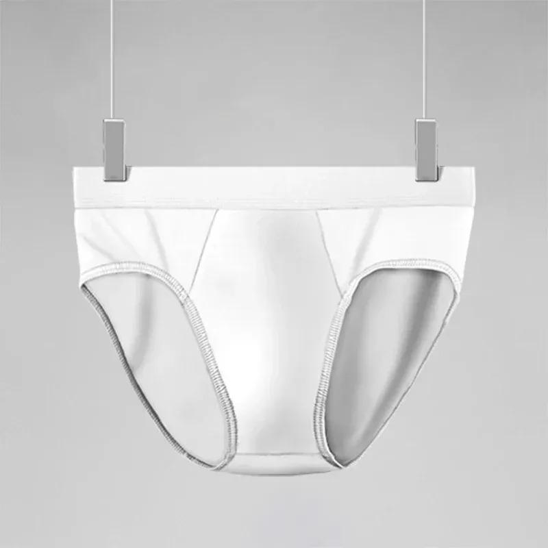 1pc Men's ice - silk underwear. Thin - style for summer, with U - convex briefs. solid - colored shorts — image 10