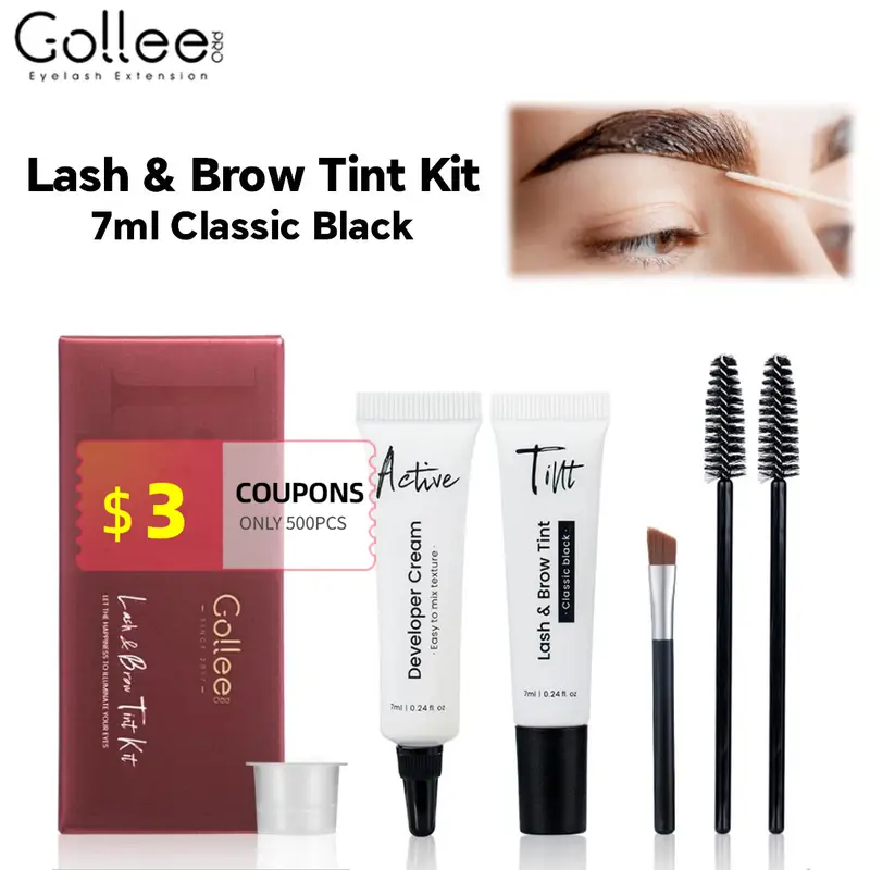 Gollee Eebrow Tint Set 6ml Natural Classic Μαύρες Βλεφαρίδες Brow Tint Kit Ημιμόνιμο Αδιάβροχο Σετ Brow Lash Tint — image 2