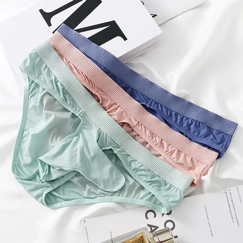 남자의 얼음 실크 팬티 여름 투명 원활한 빠른 건조 남자 통기성 팬티 초박형 속옷 — image 2