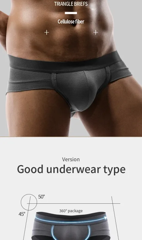 5PCS Men's three-piece briefs with U-shaped pouch, modal fabric, breathable, summer youth low-rise bottom pants — image 11