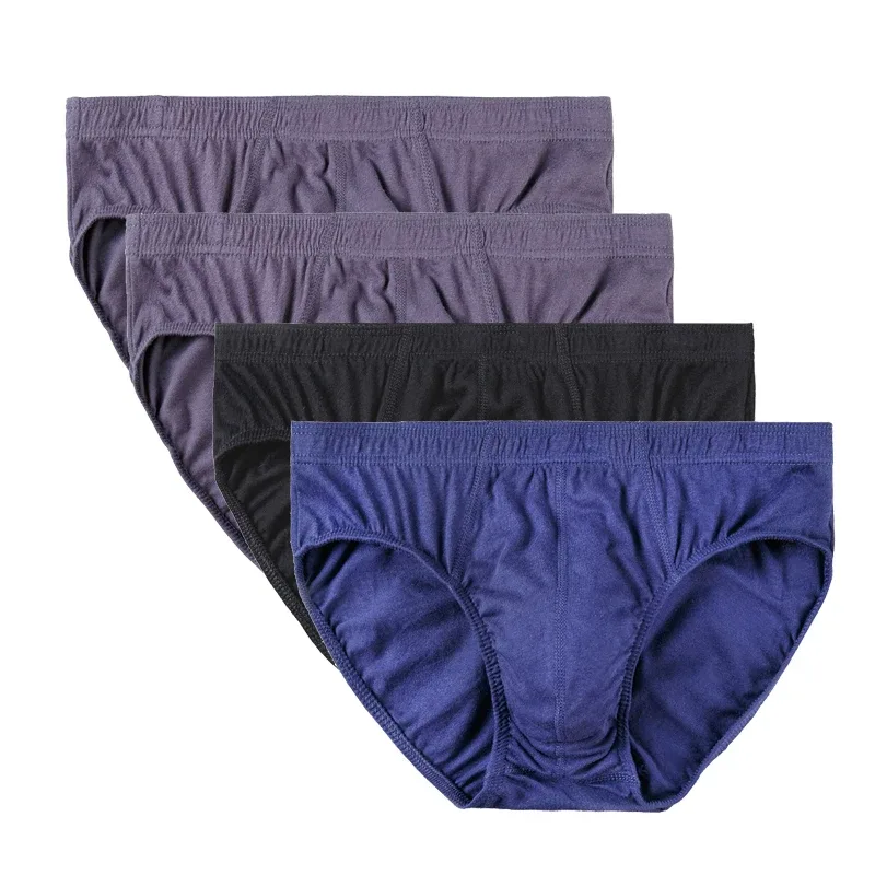 4 Pcs/Lot Cheapest 100% Cotton Mens Briefs Plus Size Men Underwear Panties XL-5XL Men's Breathable Sexy Lingerie Underpants