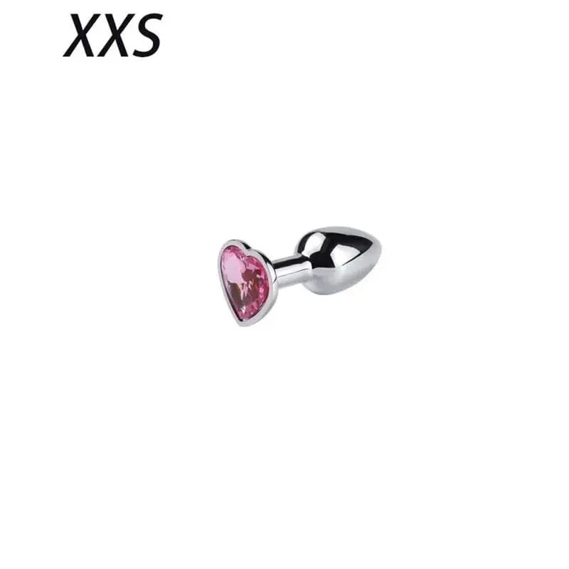 5 Sizes Stainless Steel Crystal Heart Anal Plug Removable Butt Plug Stimulator Prostate Massager Anal Sex Toys Dildos — image 8