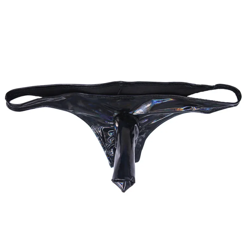 Men Latex Amino Pouch Very Hot Lingerie Separation Briefs Underwear Dazzling Butt Shaping Bikini Solid Unisex Panties Underpants — image 11
