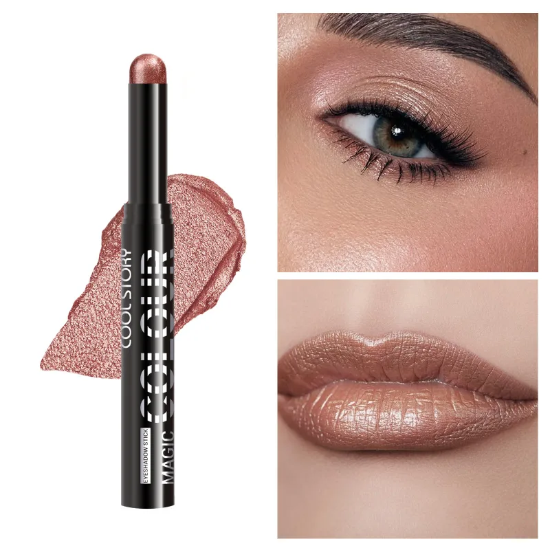 2 σε 1 Eyeshadow Lipstick Stick Pencil Waterproof Glitter Brighten Matte Eye Shadow Makeup Pigment Eyeshadow Pen