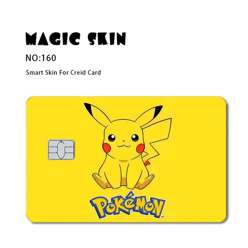 Anime Pokemon Pikachu Thẻ Tín Dụng Da 2.5D HD Dán Thẻ Decal Thẻ Mờ Phim Da Chip Nhỏ Chống Thấm Nước Miếng Dán Quà Tặng đồ Chơi