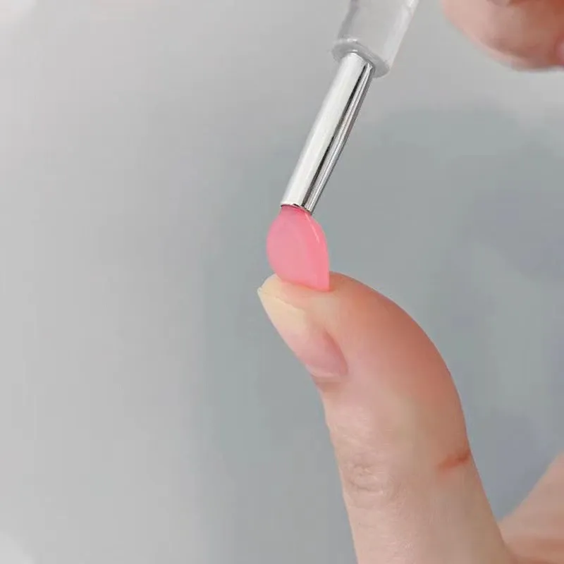 3/5/10 Chiếc Di Động Silicone Cọ Môi Có Nắp Mềm Mại Đa Năng Son Dưỡng Môi Applicator Son Môi Lipgloss Cọ Trang Điểm