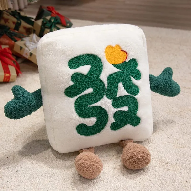 Funny China Mahjong Series Plush Toys Cozy Cotton Cartoon Throw Pillow Back Cushion Children Game Props Creative Home Decor