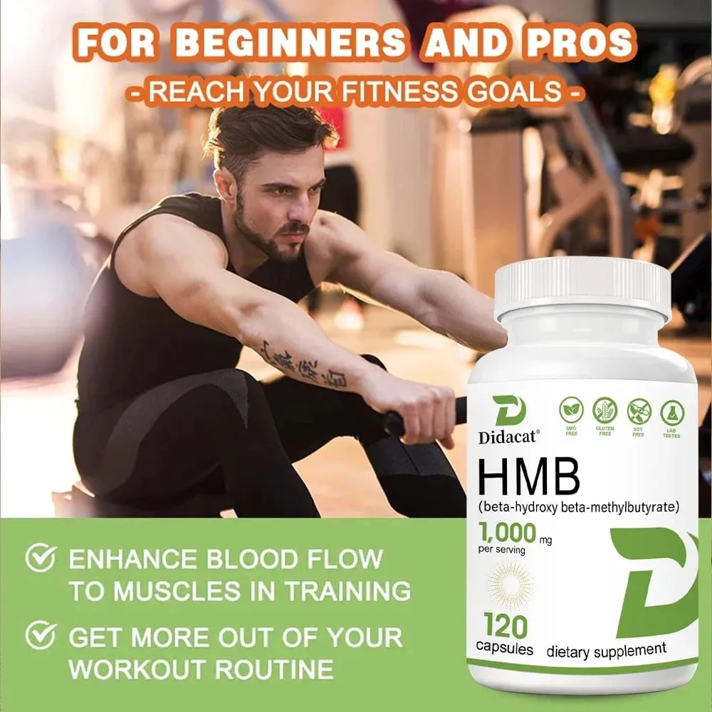 Συμπλήρωμα Super Strength HMB 1000mg ανά μερίδα με βιταμίνη D3 για βοήθεια στη μυϊκή ανάπτυξη της άπαχης μυϊκής μάζας και της προπόνησης ανάκτηση — image 3