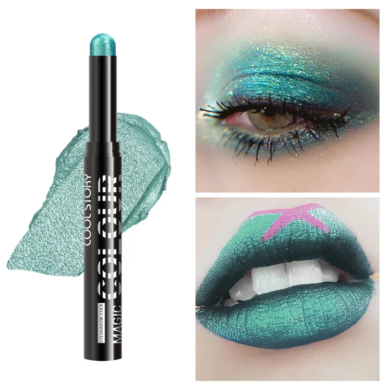 2 σε 1 Eyeshadow Lipstick Stick Pencil Waterproof Glitter Brighten Matte Eye Shadow Makeup Pigment Eyeshadow Pen