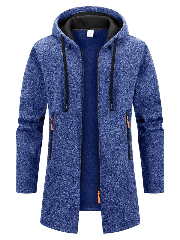 Chaqueta Retro con cremallera para hombre, cortavientos de longitud media, chaquetas cálidas de lana para primavera, otoño e invierno, abrigo informal de hilo de retales a la moda