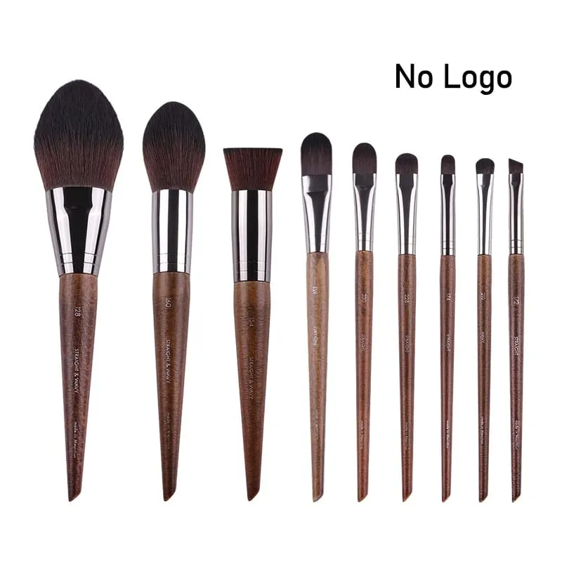 Natuurlijk hout Oogmake-up kwasten hele set Pro Crease Oogschaduw Make-up kit smudge highlighter wenkbrauw Lip wimperborstel praktisch