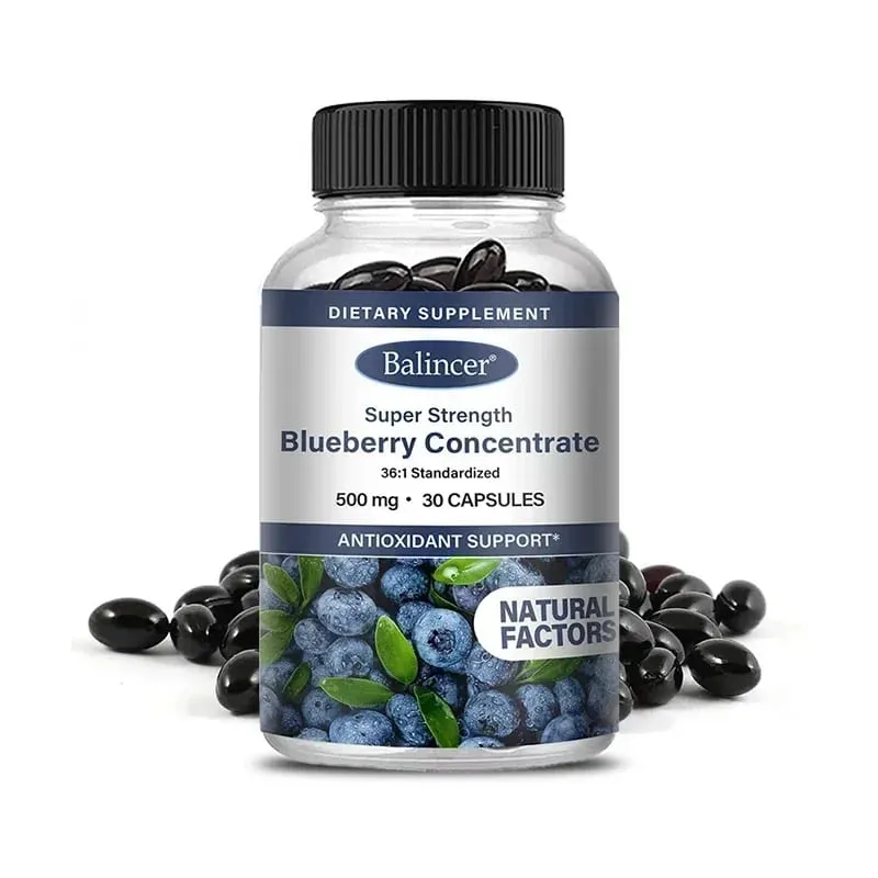Supersterkte Bosbessenconcentraat 500 mg capsules 120 softgels Ooggezondheid Vitaminen Antioxidant Gezond zichtsupplement