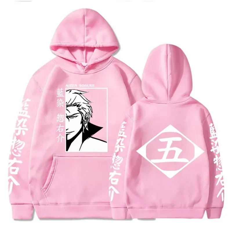 Japón Anime Bleach Aizen Sosuke Manga Cosplay sudaderas con capucha jerseys Tops hombre mujer Ropa de Manga larga sudaderas con capucha de dibujos animados sudadera