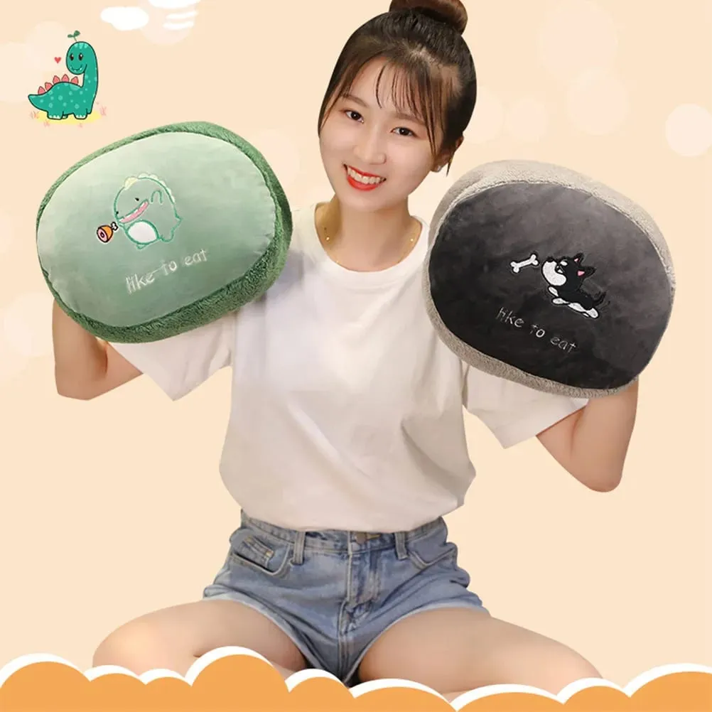 Dinosaur Cartoon Hand Warmer Μαξιλάρι Μαλακό ζεστό μαξιλάρι για καναπέ-κρεβάτι Γραφείο αυτοκινήτου που δεν παραμορφώνεται εύκολα Τέλειο χειμωνιάτικο δώρο