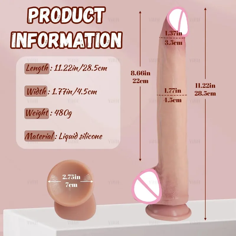 Realistic Long Dildo Flesh Skin Μαλακό Big Dick Διπλή σιλικόνη Μικρό πέος για Γυναίκα Άνδρας Παιχνίδια πρωκτικού σεξ Βεντούζα Αυνανισμός