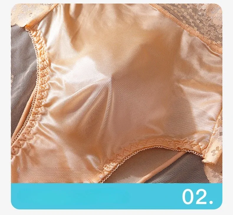 Flower Lace Mesh Hollow Out Sexy Men's Underwear Ice Silk Breathable Seamless Thin Triangle Pants Soft Traceless Male Briefs