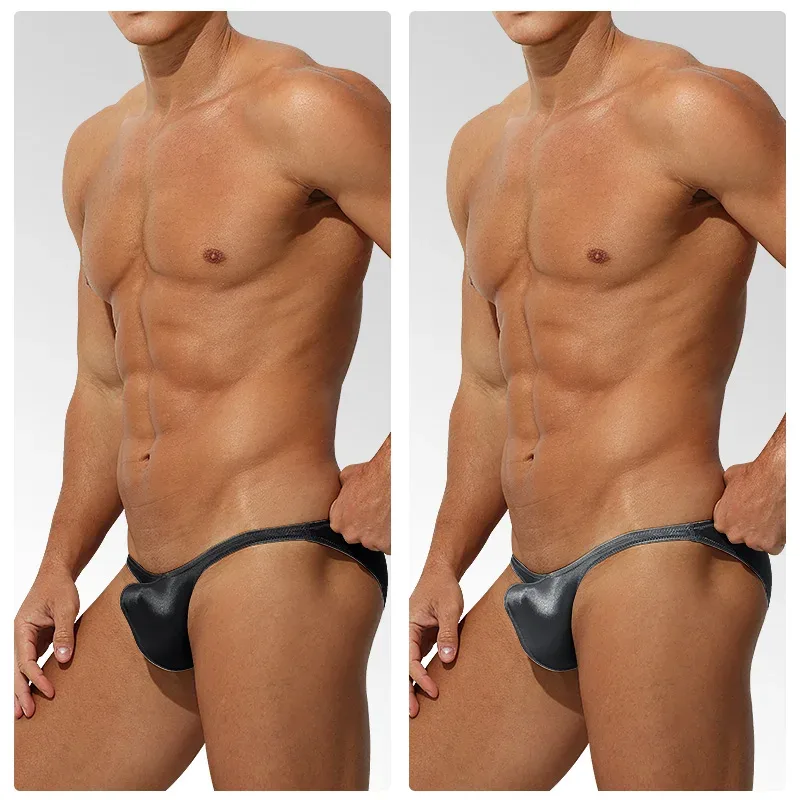 Low Waist Ice Silk Satin Men's Underwear Tight Fit Sport StyleJJ Boosting Luxury Sensual Briefs Youth Nylon Spandex — image 25