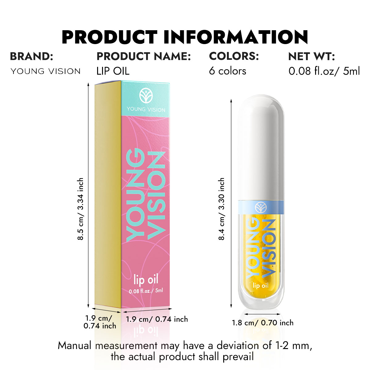 6 Color-Changing Lip Gloss Fruity Scent Moisturizing and Long-Lasting Smooth Hydrating Temperature-Activated Lip tint